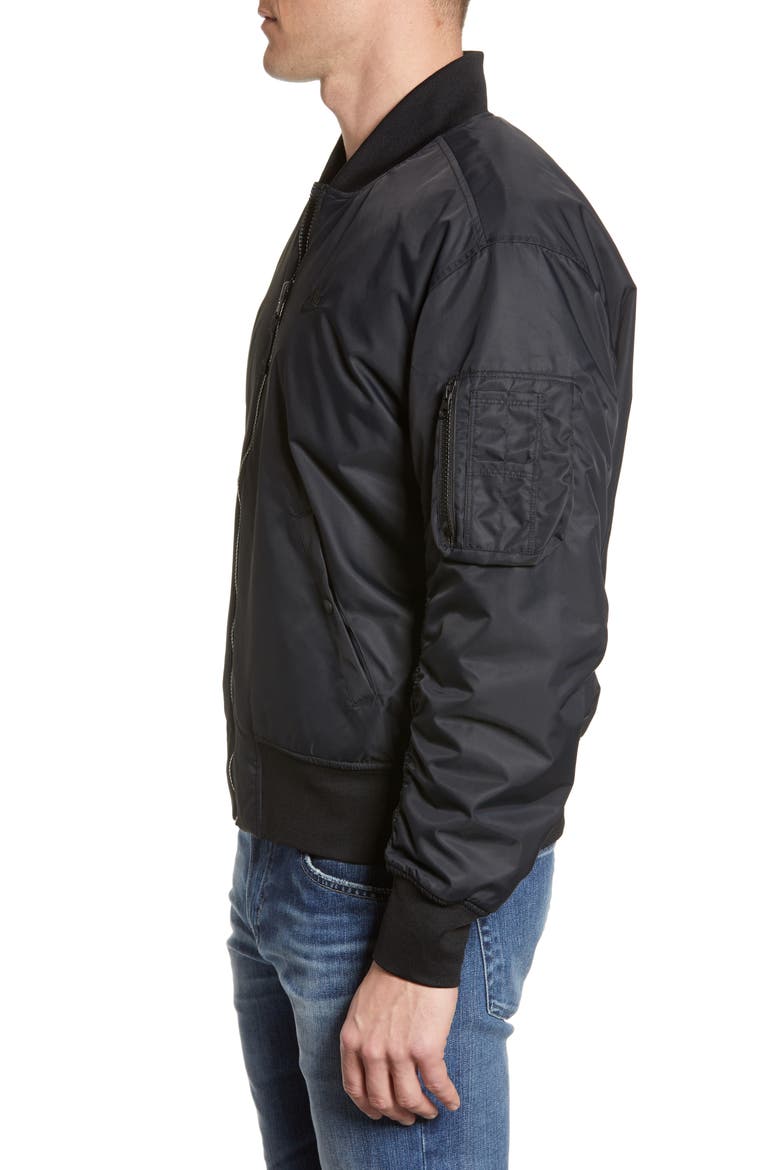 Sportswear Reversible Insulated Bomber Jacket, Alternate, color, BLACK/ BLACK/ WHITE/ WHITE