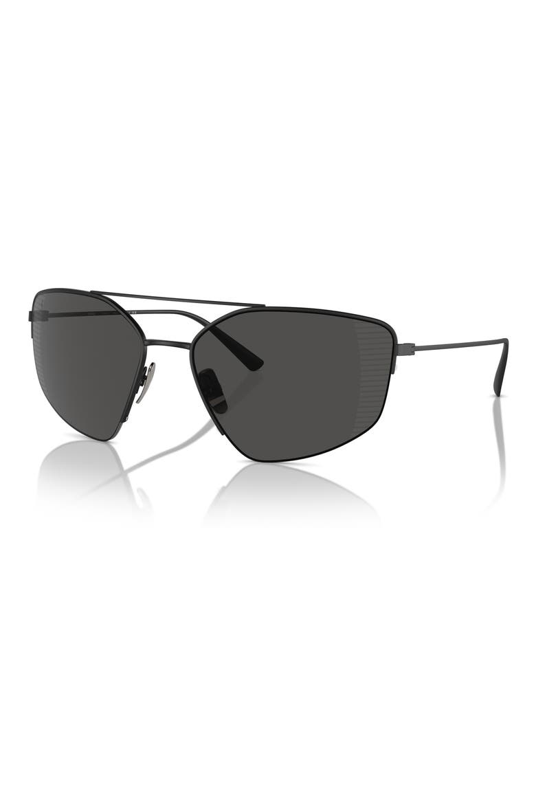 63mm Oversize Irregular Sunglasses, Alternate, color, MATTE BLACK / POLAR GREY