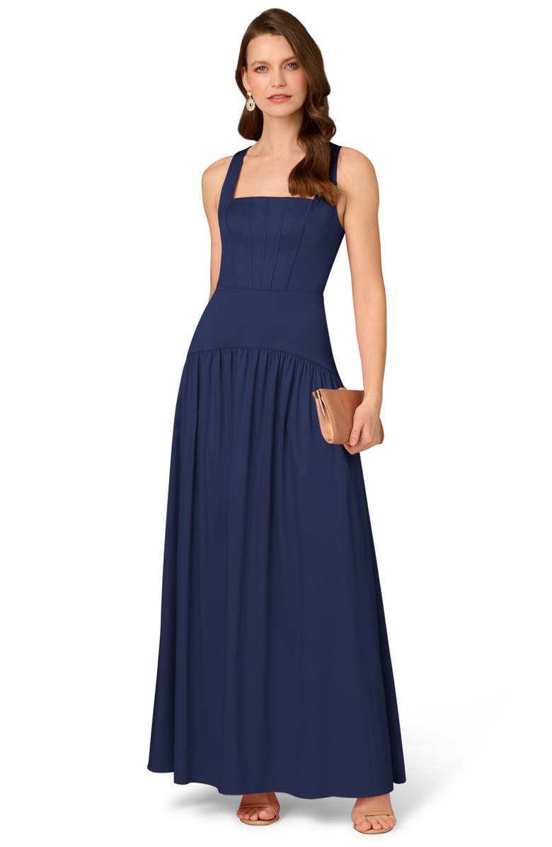 Aidan Mattox Stretch Mikado A-Line Gown, Alternate, color, 