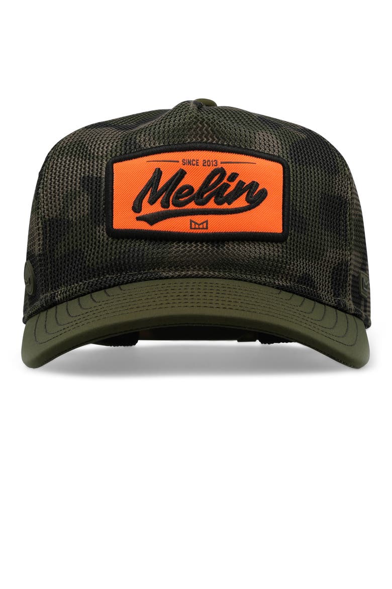 Odysea Mac Retro Hydro Unstructured Micromesh Snapback Hat, Alternate, color, OLIVE CAMO