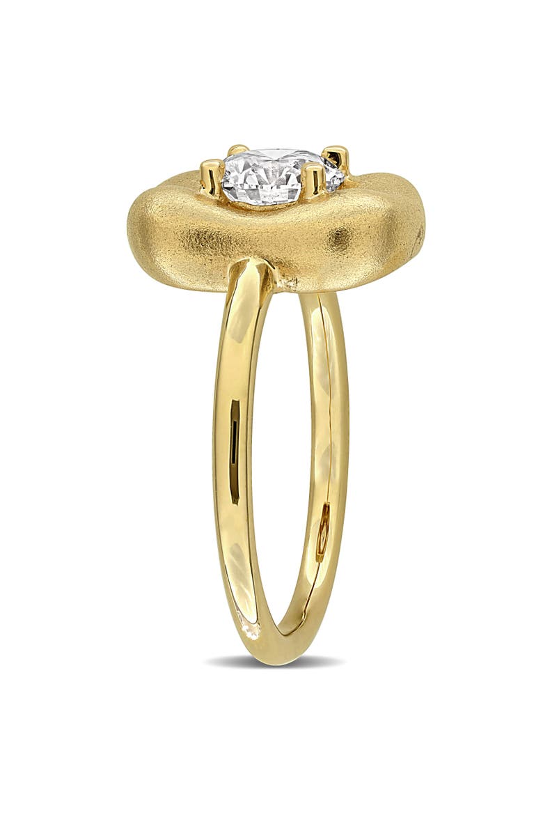 Lab Grown Diamond Solitaire Puffed Ring 14k, Alternate, color, Yellow Gold