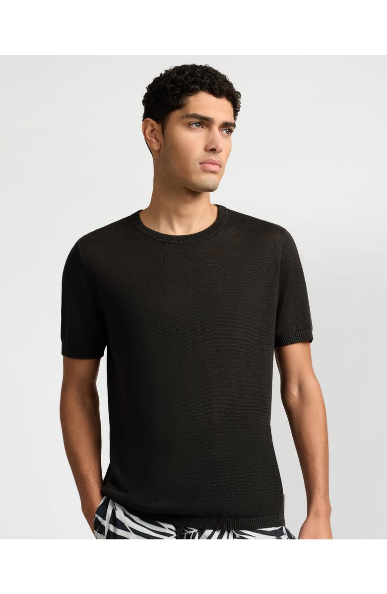 Onia Linen Knit Tee Shirt, Main, color, Washed Black