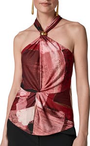 Donna Karan New York Geo Print Sleeveless Top