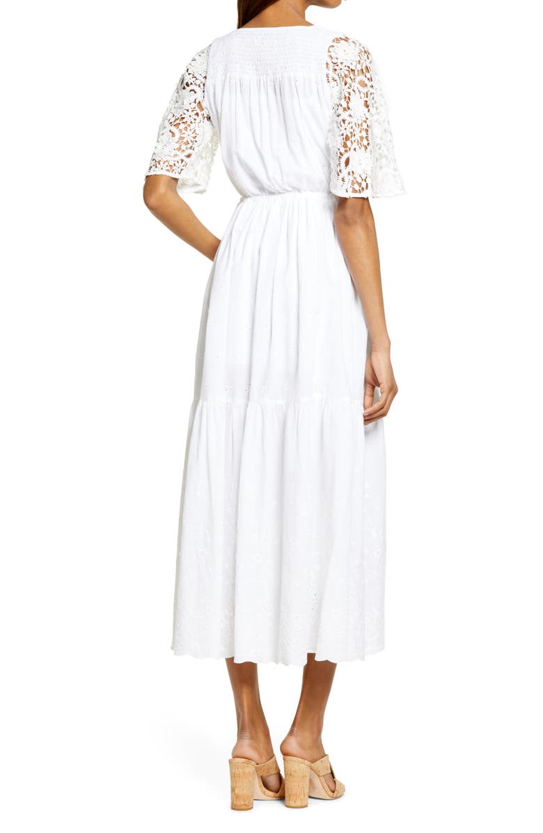 French Connection Cecily Broderie Anglaise Maxi Dress, Alternate, color,