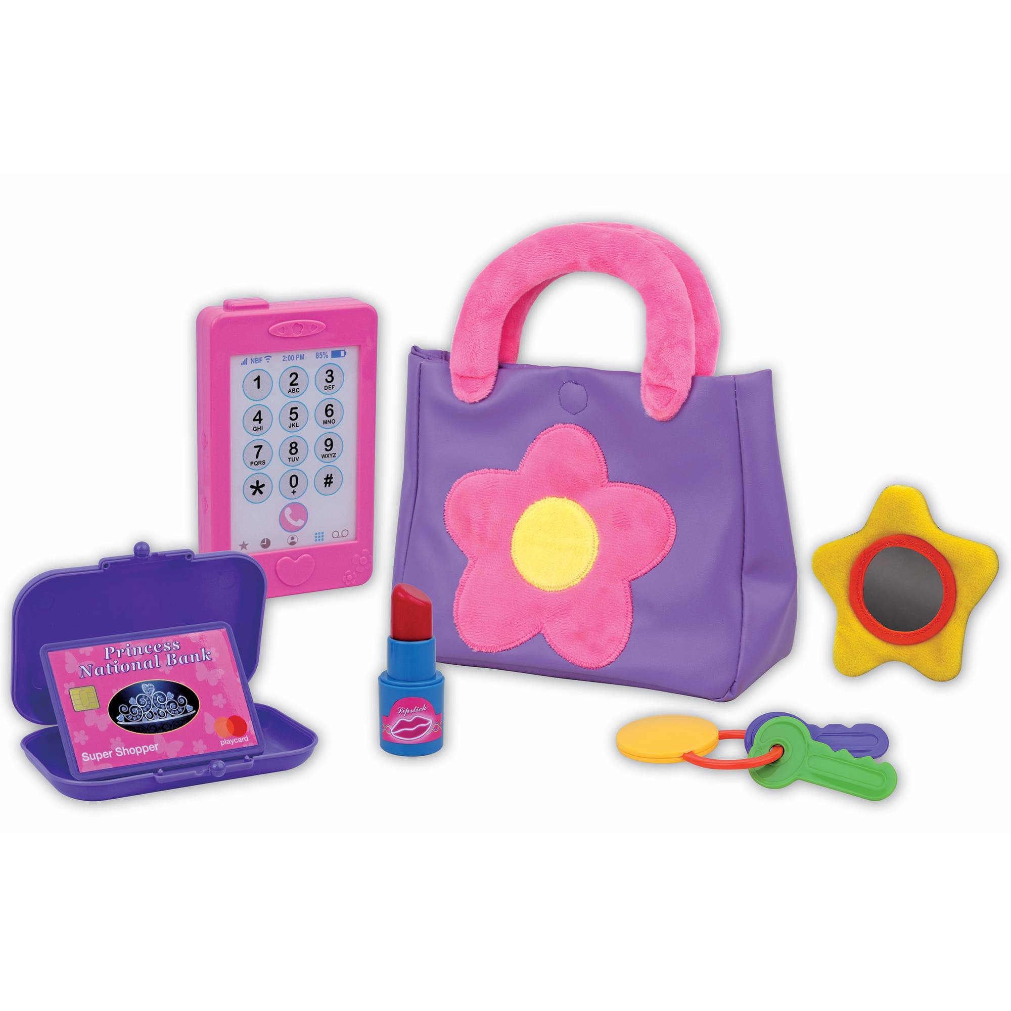Nothing But Fun Toys Let's Pretend Purse, Pink & Purple Play Set, 2+ in Multicolored 