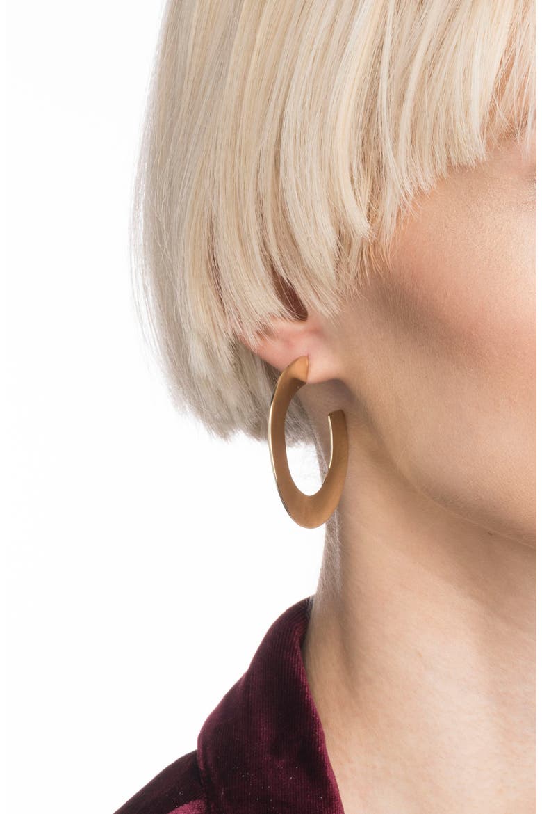 Liquid Metal Orbit Hoop Earrings, Alternate, color, GOLD