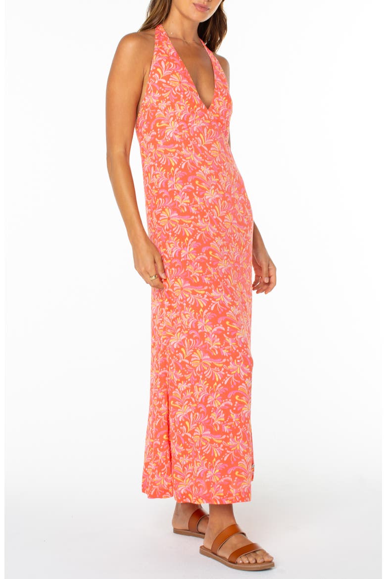 Beach Day Maxi Dress, Alternate, color, HOT CORAL