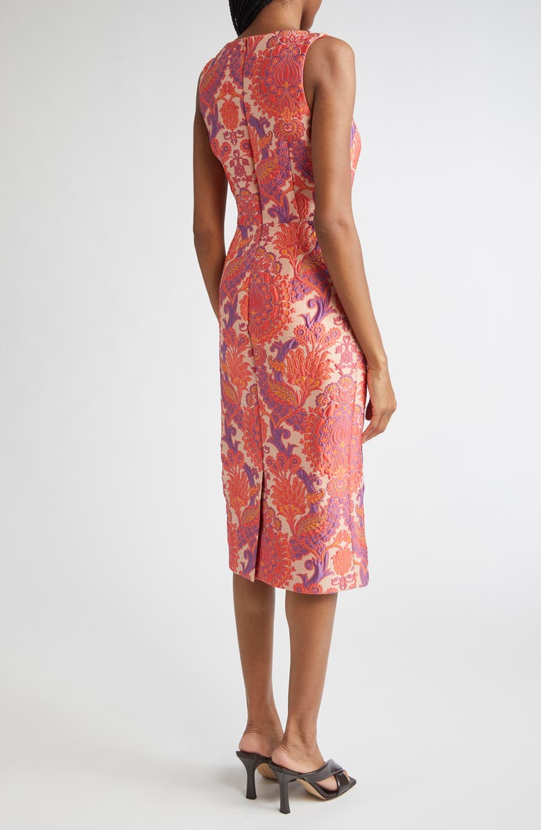 Etro Paisley Metallic Brocade Midi Dress, Alternate, color, Var. Multicolor F.do Bianco