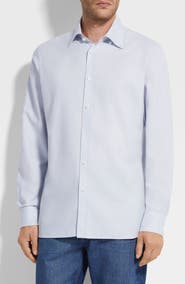 ZEGNA Cashco Cashmere & Cotton Button-Down Shirt
