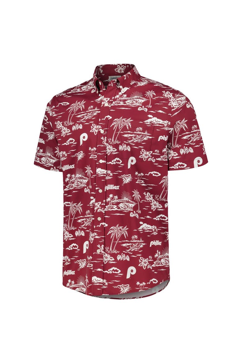 Men's Reyn Spooner Red Philadelphia Phillies Kekai Button-Down Shirt, Alternate, color, Red