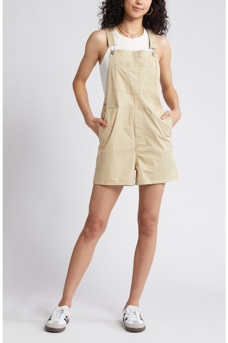 Twill Short Overalls, Main, color, TAN SAFARI