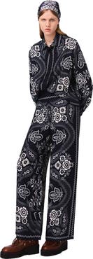 maje Flowing bandana print pants