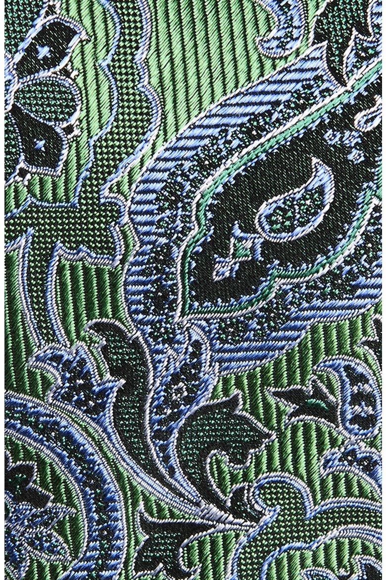 Floral Paisley Silk Tie, Alternate, color, GREEN