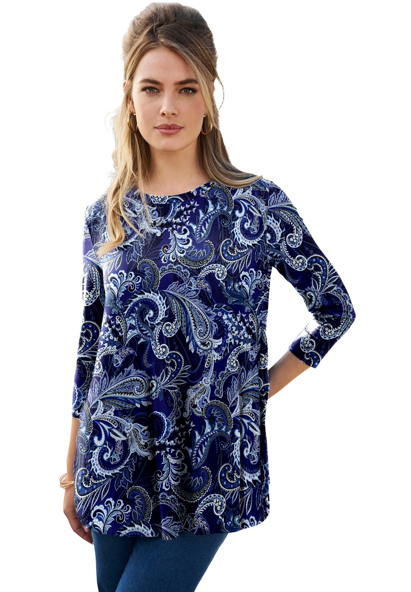 NAVY PAISLEY