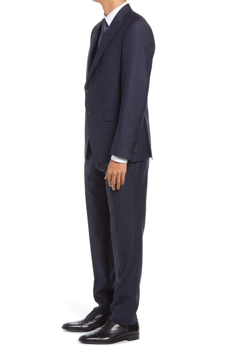 BOSS Huge Slim Fit Check Wool Three Piece Suit, Alternate, color,