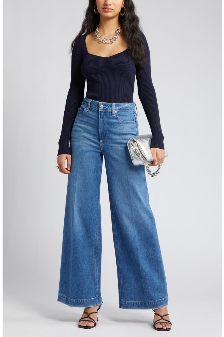 Sweetheart Neck Rib Top, Main, color, NAVY BARITONE
