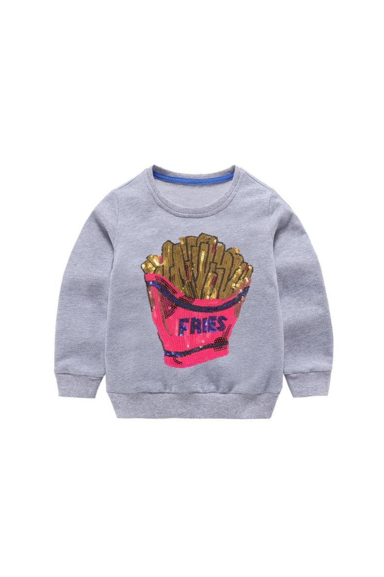 French Fries Grey Sweatshirt, Main, color, Grey