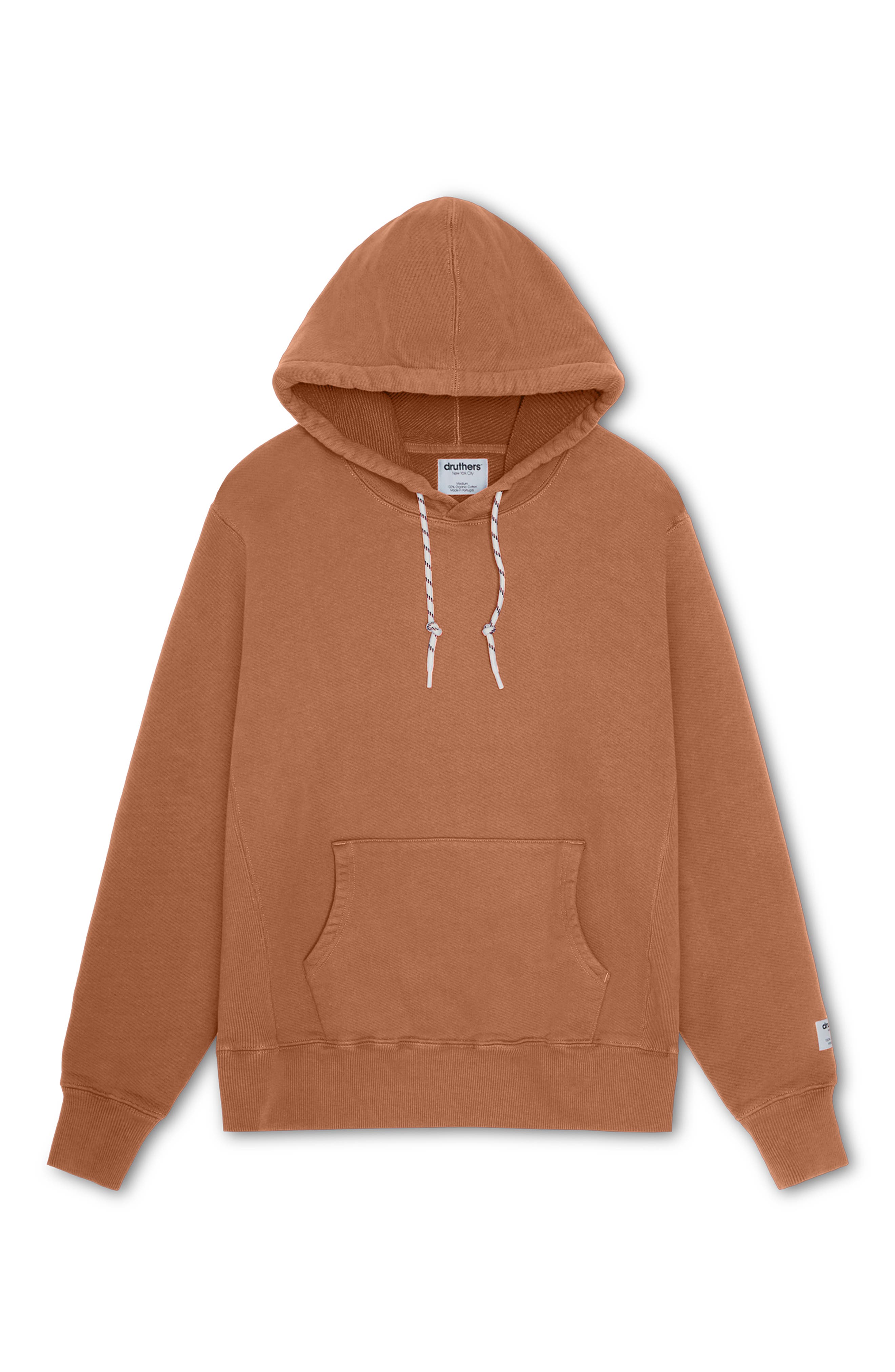 Druthers NYC Organic Cotton 685 GSM French Terry Hooded Sweatshirt in Hazel 