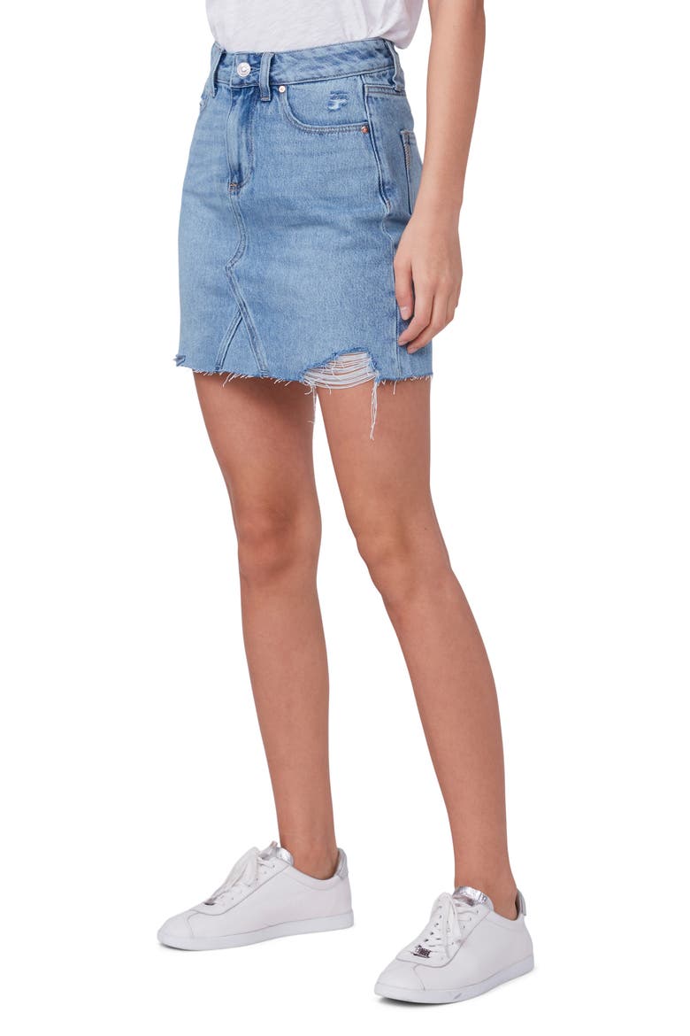 Aideen Ripped Denim Miniskirt, Alternate, color, RAZZ DISTRESSED