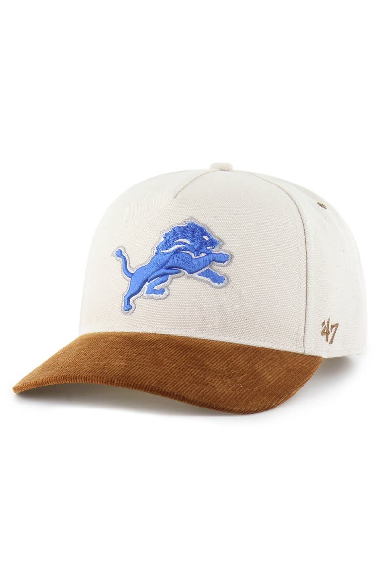 Men's Carhartt x '47 Natural/Brown Detroit Lions Undyed Relaxed Hitch Adjustable Hat, Main, color, Natural