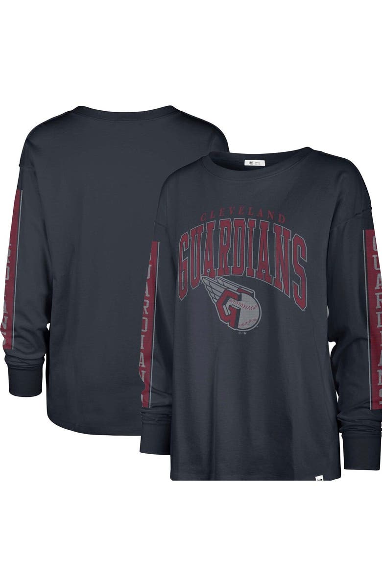 '47 Women's '47 Navy Cleveland Guardians Statement Long Sleeve T-Shirt, Main, color,