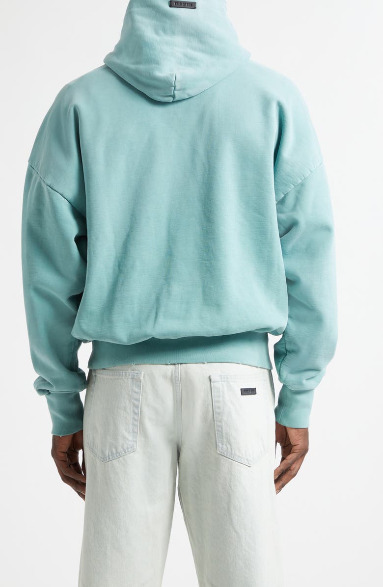 Fear of God Classic Fit Fleece Logo Graphic Hoodie, Alternate, color, Sky