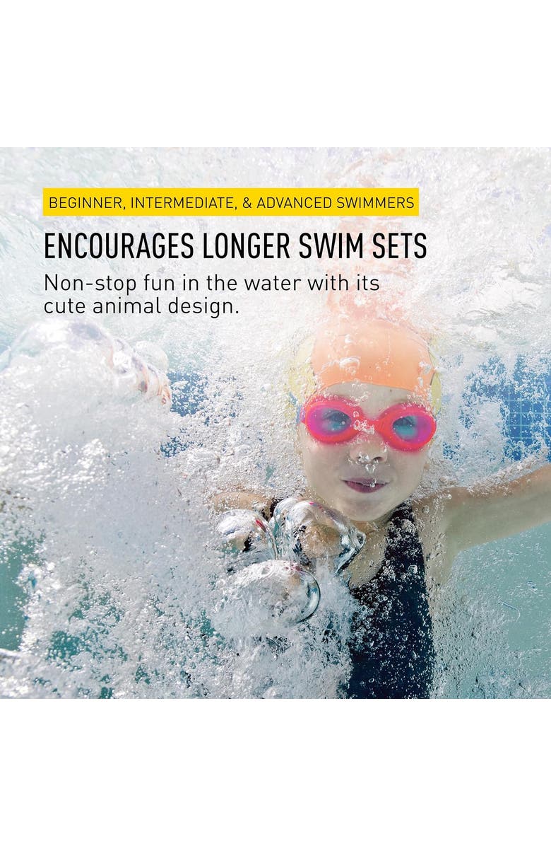 FINIS Animal Heads Silicone Swim Cap for Kids Fun 3D Animal Designs Snug Fit Chlorine Protection, Alternate, color, Shark
