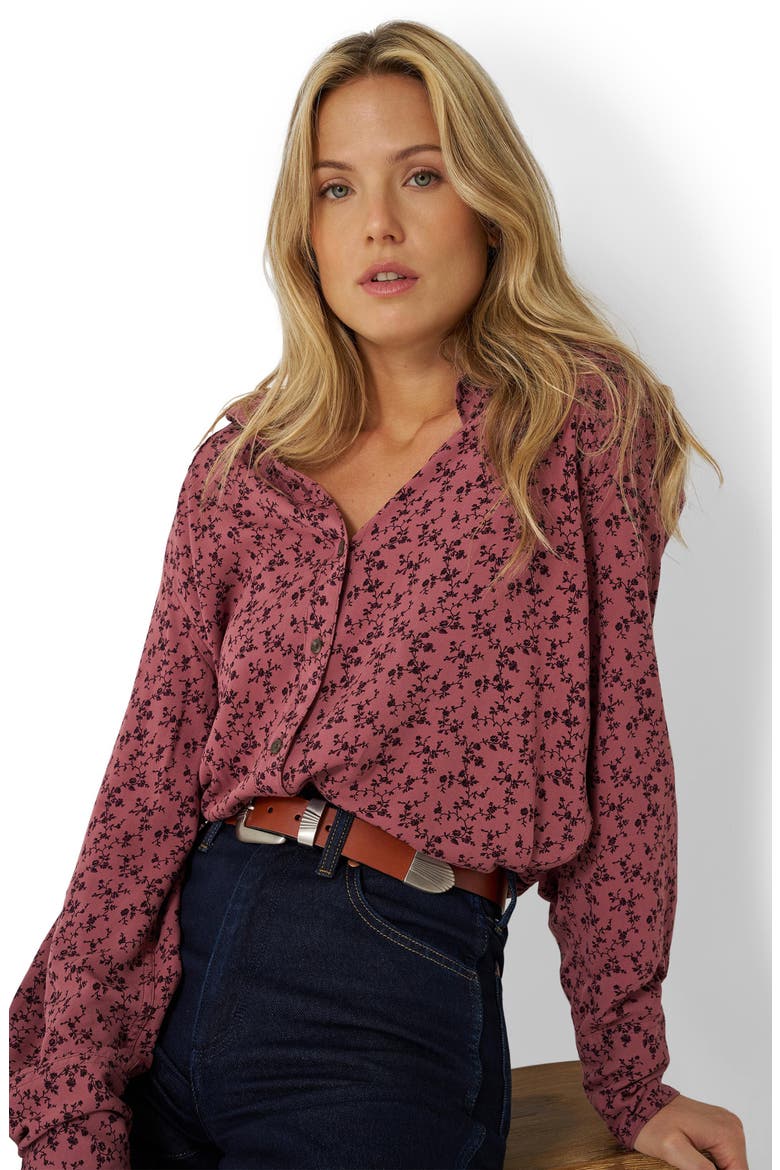Tess Dramatic Collar Shirt, Alternate, color, PINK ROSE