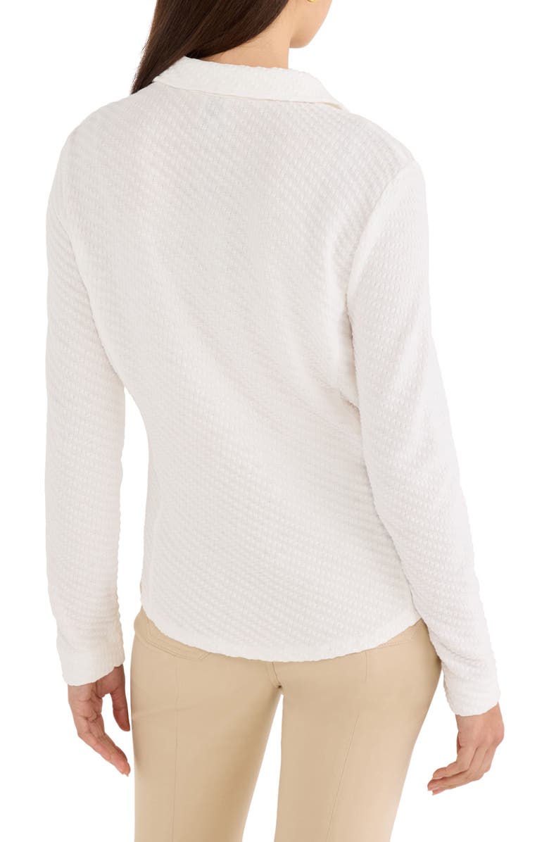 NIC+ZOE Texture Stretch Knit Shirt, Alternate, color, Paper White