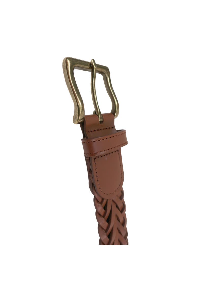 Natural Wax Pull Up Leather Belt, Alternate, color, Medium Brown