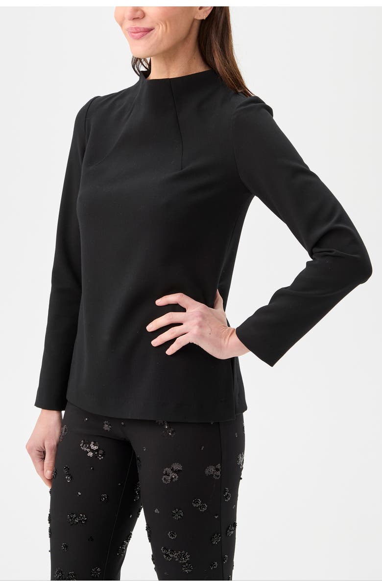 Trina Turk Baz High Neck Suiting Top, Alternate, color, Black