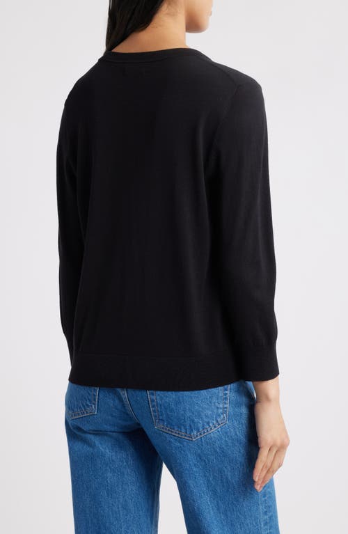 Shop Caslonr Caslon(r) Crewneck Cardigan In Black