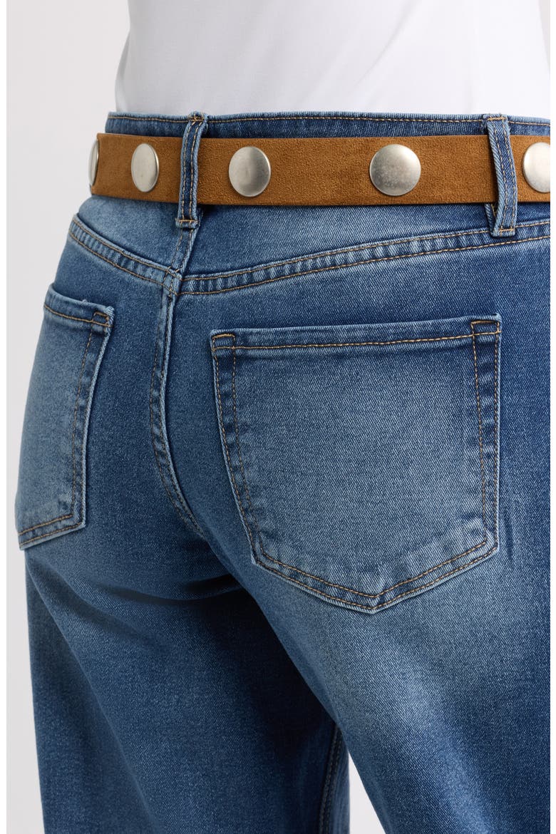 Britney Belt Low Rise Wide Leg Jeans, Alternate, color, 08PT - TINTED DARK W