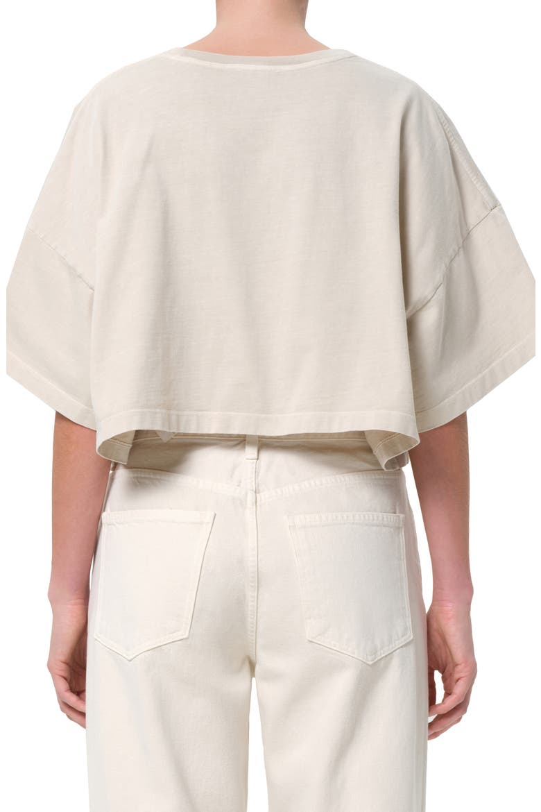 Arli Oversize Cotton Crop T-Shirt, Alternate, color, BROWN RICE
