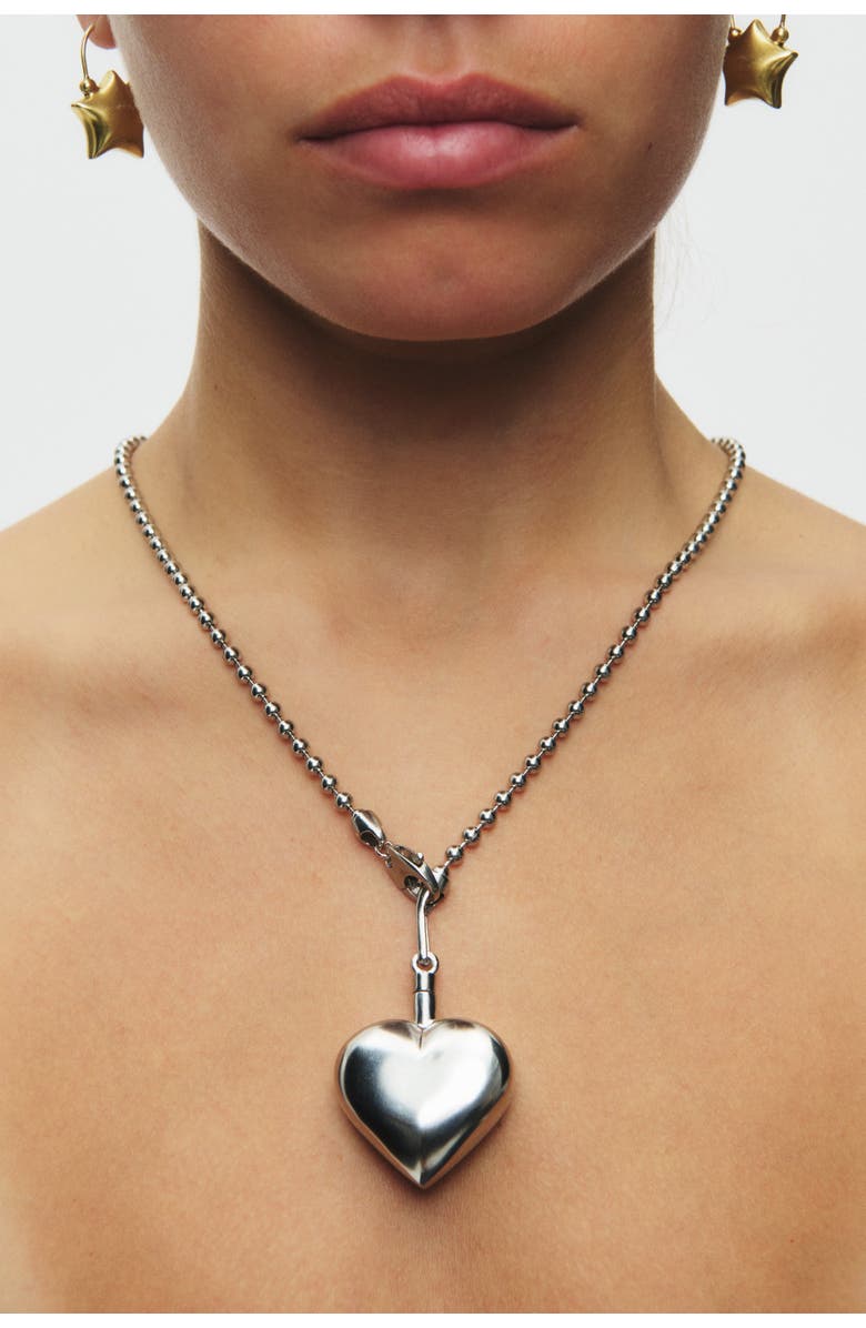 67jewelry Puffed Heart Necklace II, Alternate, color, Silver