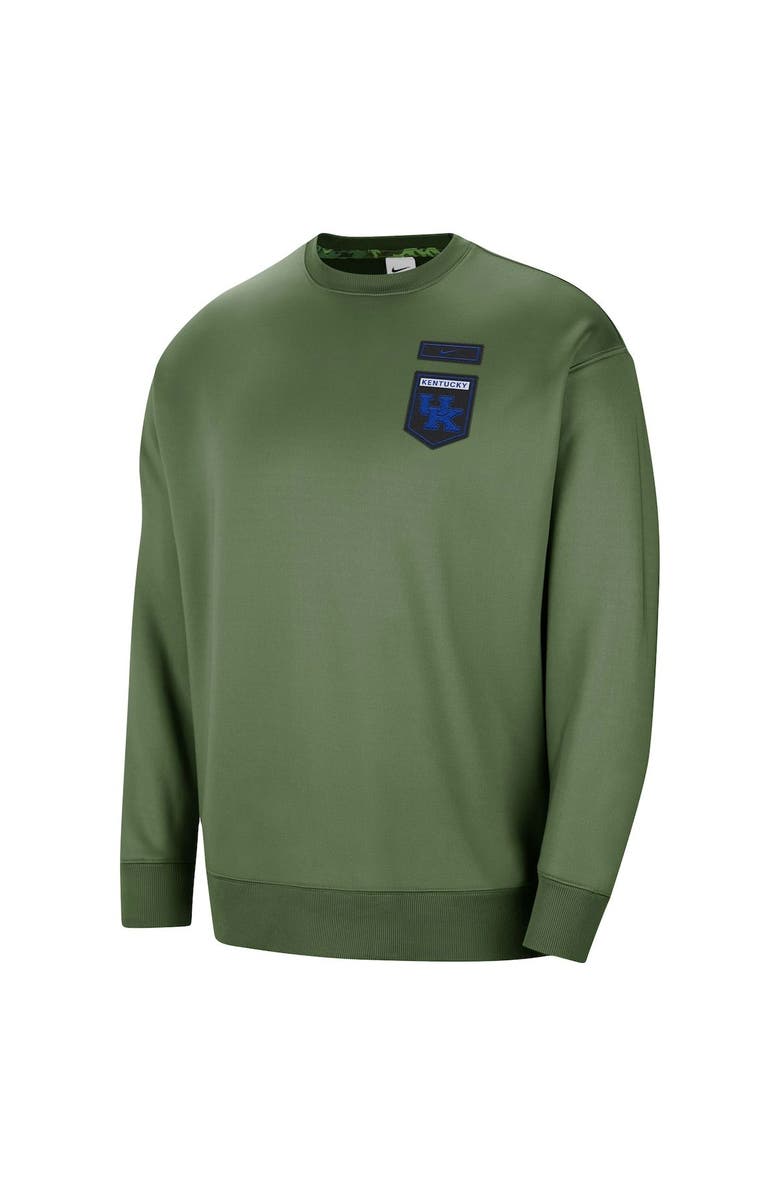 Nike Women's Nike Olive Kentucky Wildcats Military Collection All-Time Performance Crew Pullover Sweatshirt, Alternate, color, Olive