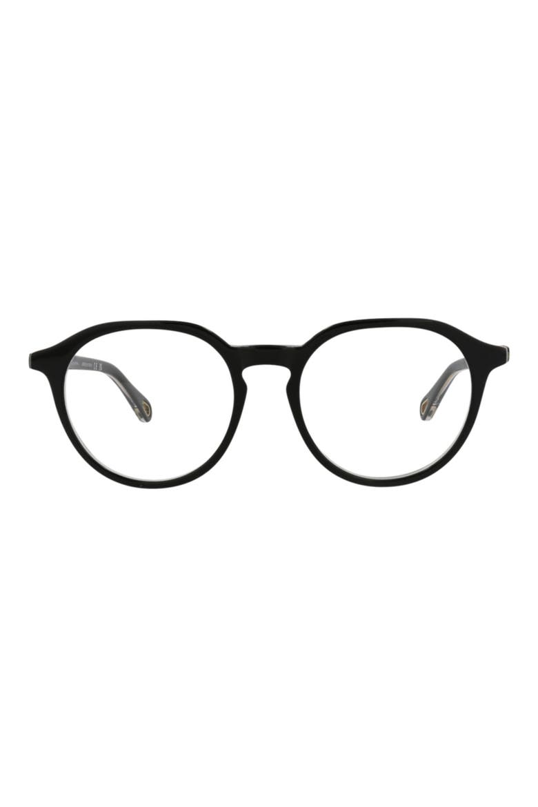 50mm Round Optical Glasses, Main, color, BLACK BLACK TRANSPARENT