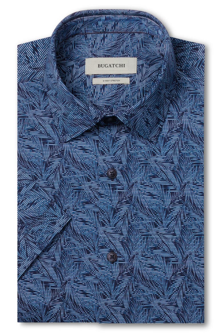 Miles OoohCotton® Print Short Sleeve Button-Up Shirt, Alternate, color, NAVY