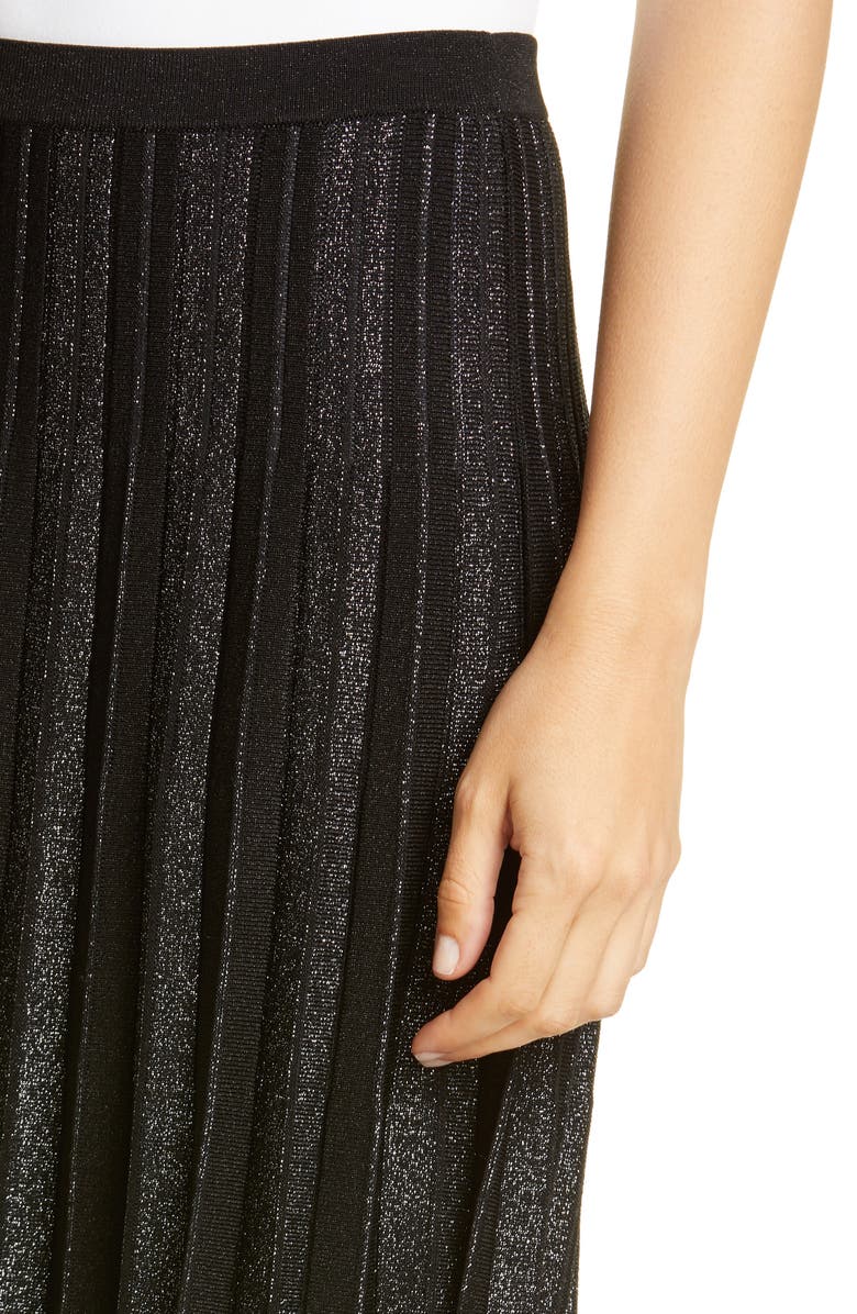 Lewit Metallic Stripe Pleated Sweater Skirt, Alternate, color, 