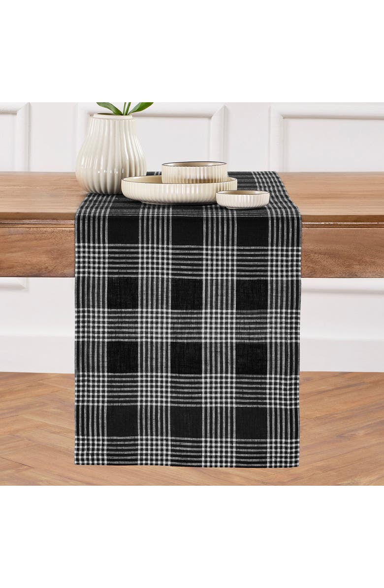 Solino Home Linen Table Runner for Dining Table, Holiday and Everyday Table Decor - Glen Check, Main, color, 