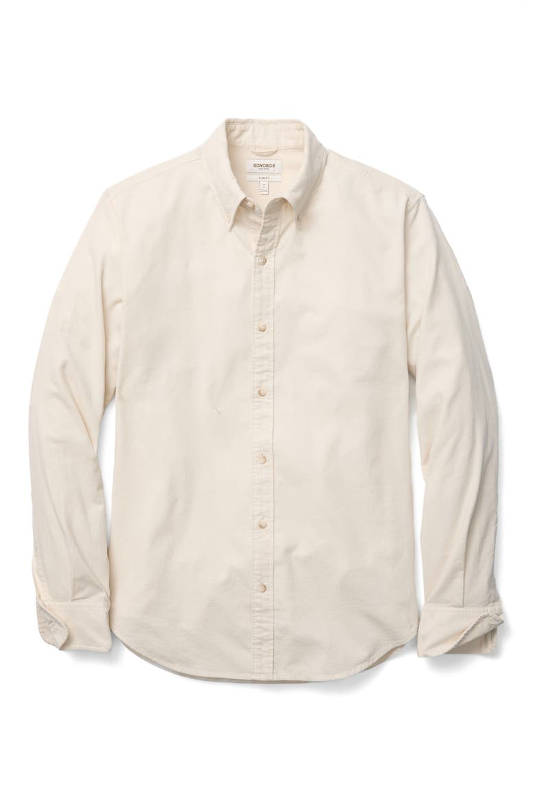 Slim Fit Corduroy Button-Down Shirt, Alternate, color, SILVER BIRCH