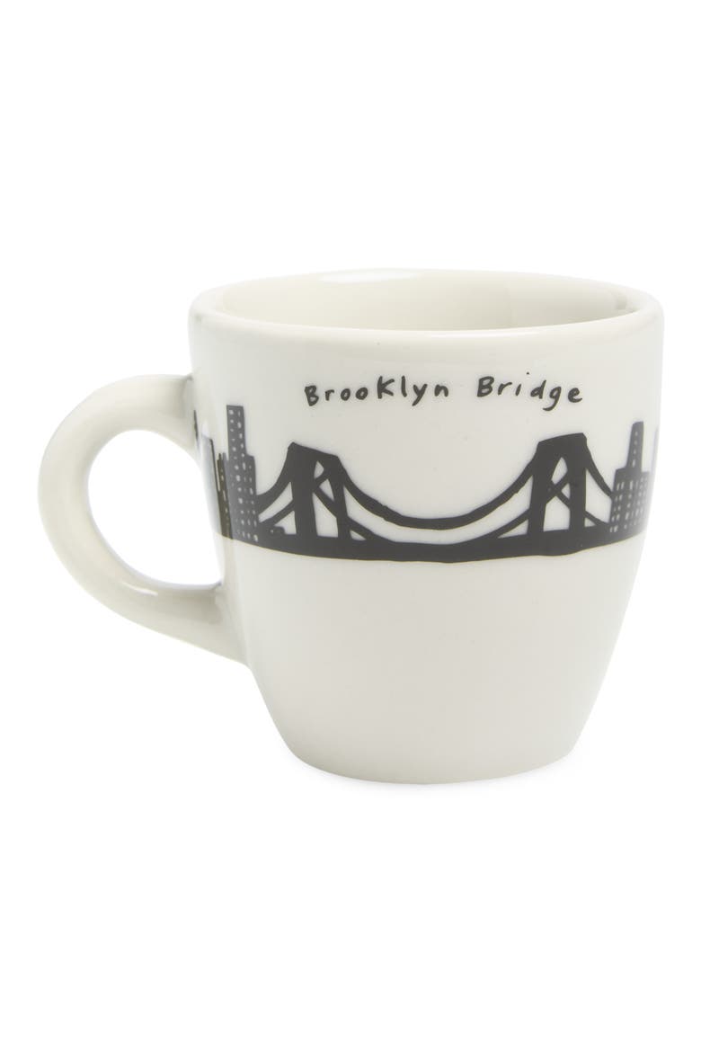 Skyline Stoneware Demitasse Mug, Alternate, color, WHITE/ BLACK