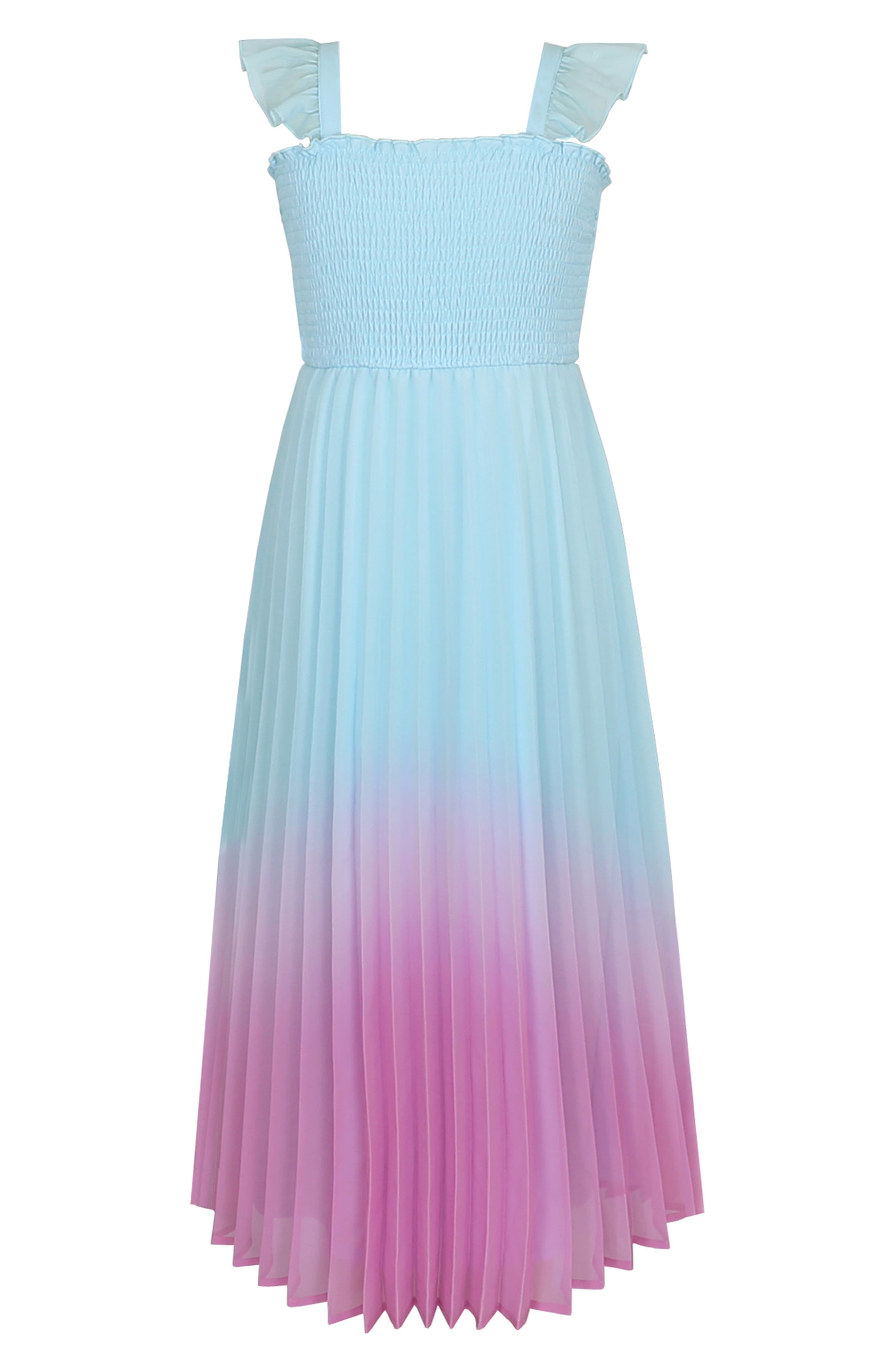Zunie Kids' Ombré Pleated Maxi Dress