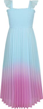 Zunie Kids' Ombré Pleated Maxi Dress