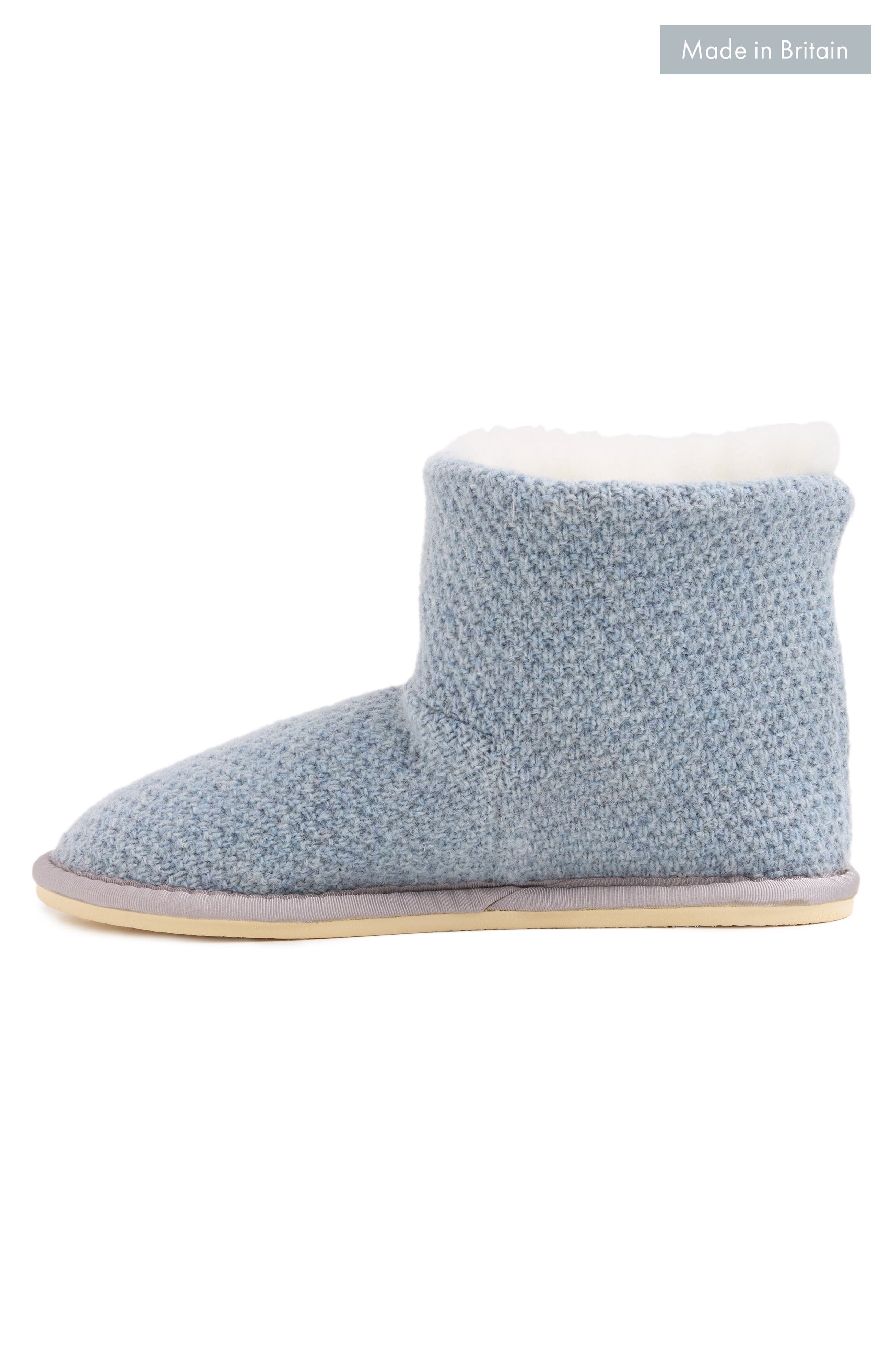 Celtic & Co. British Knitted Shortie Slippers, Alternate, color, Vintage Blue