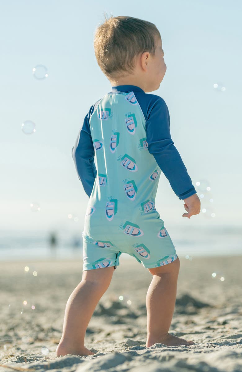 Snapper Rock Float Your Boat One-Piece Rashguard Swimsuit, Alternate, color,