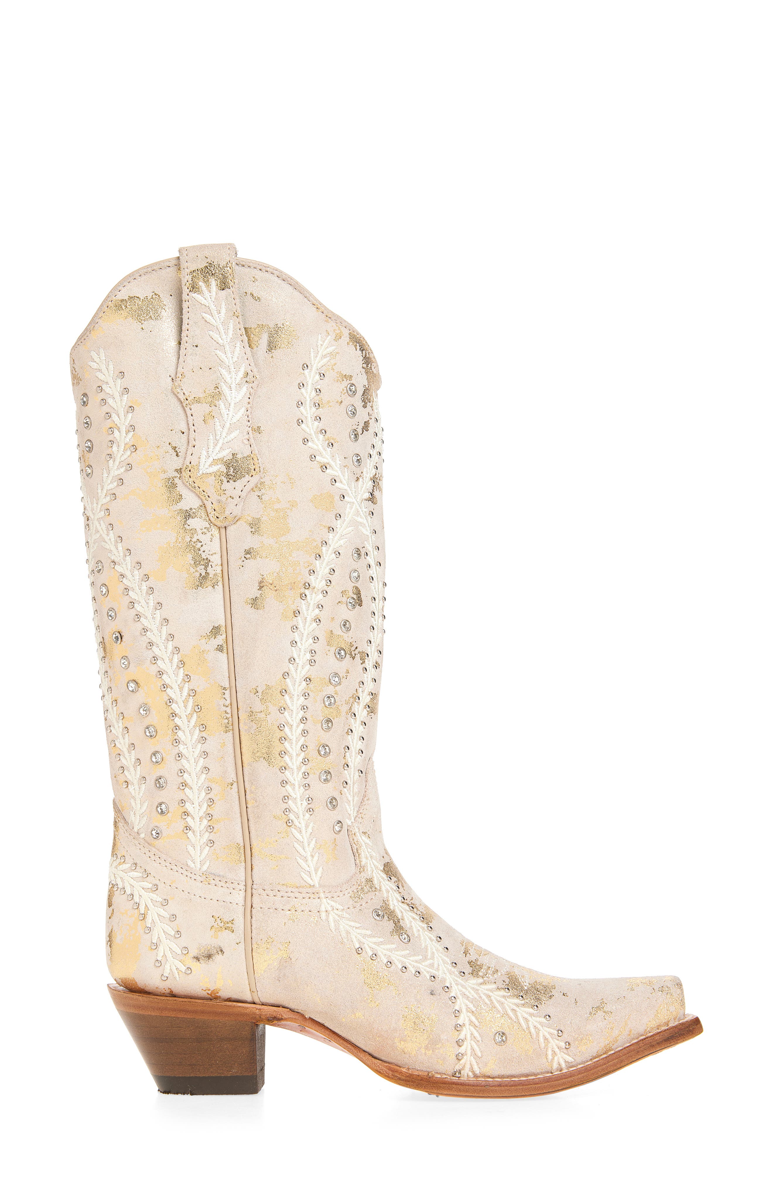 CORRAL Metallic Embroidered Western Boot, Alternate, color, 