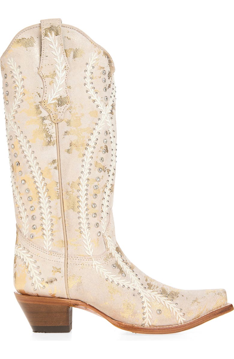 CORRAL Metallic Embroidered Western Boot, Alternate, color,