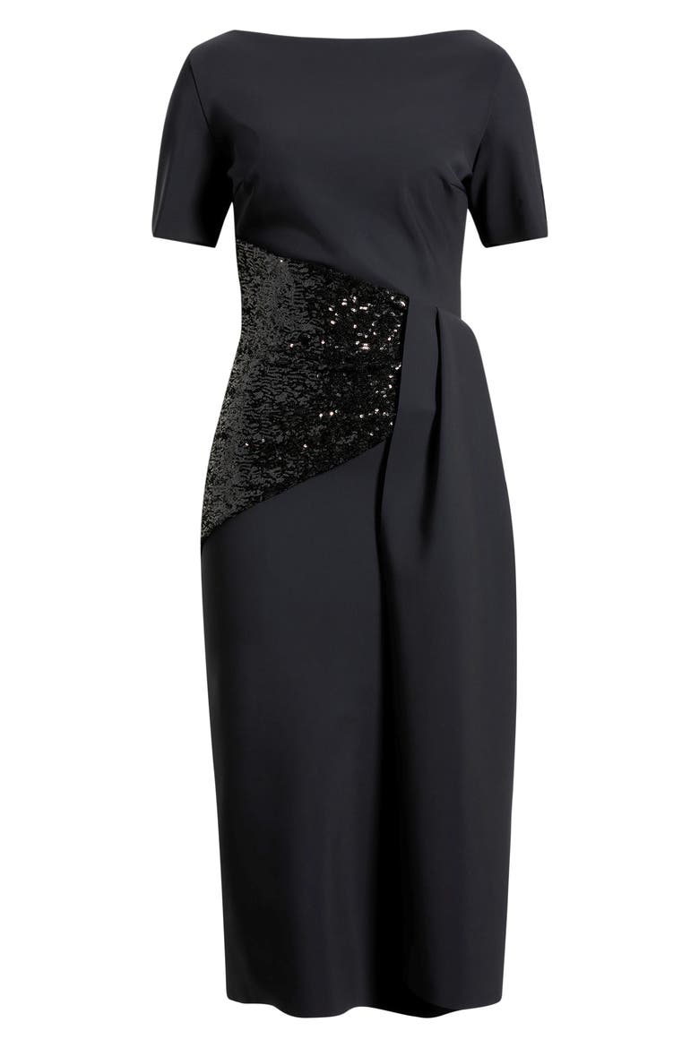 Sedva Sequin Cocktail Dress, Alternate, color, 37 BLACK