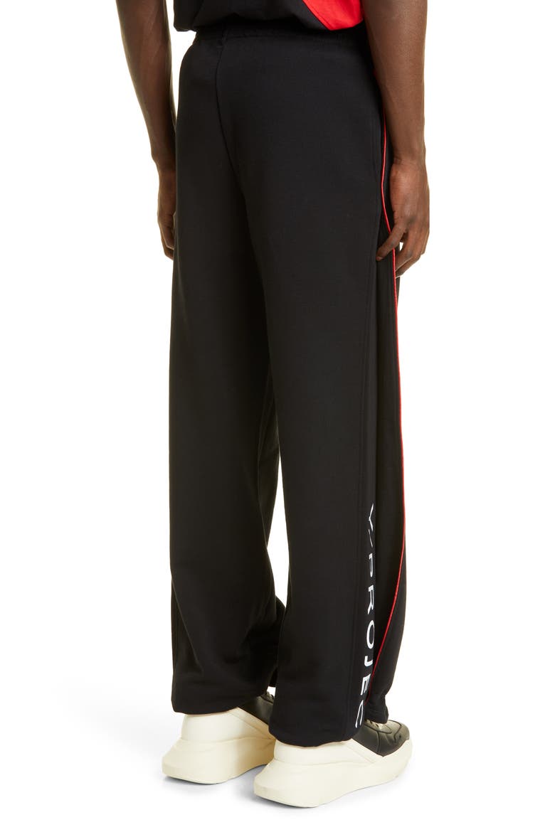 x FILA Logo Panel Cotton Sweatpants, Alternate, color, BLACK